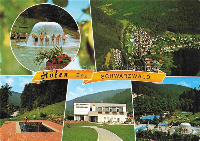 Hoefen  Enz Freibad Massagepilz Wassertreten Haus des Gastes Freibad Luftaufnahm