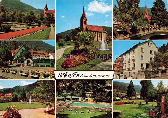 Hoefen  Enz Panorama Hotels Kirche Bruecke Park Freibad Brunnen