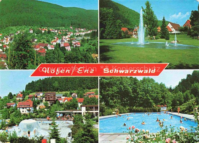 Hoefen  Enz Panorama Springbrunnen Freibad Sprudel