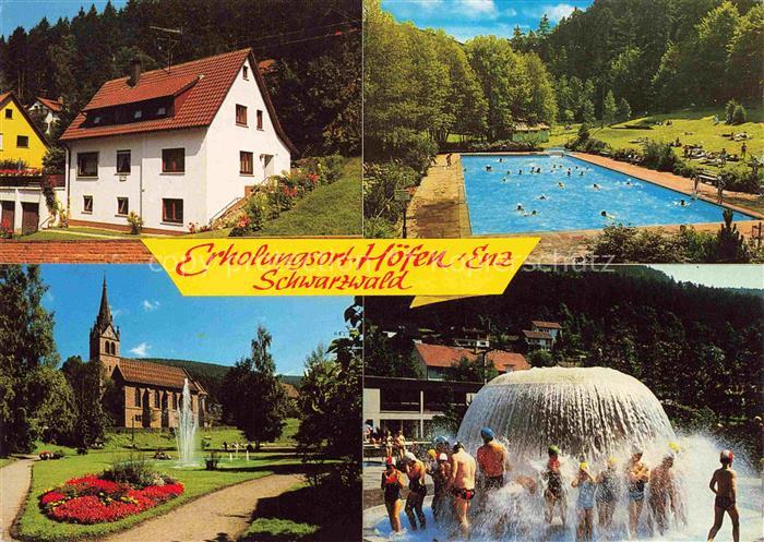 Hoefen  Enz Pension Kuebler Freibad Sprudel Park Kirche