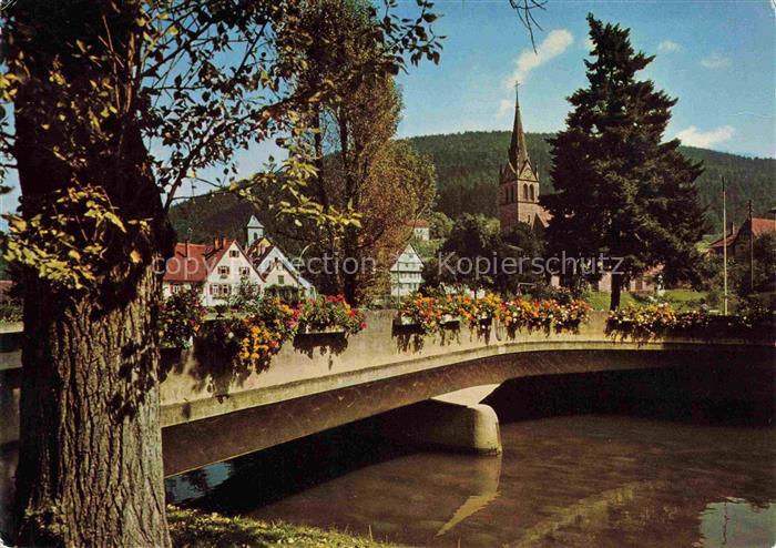 Hoefen  Enz Enzpartie Bruecke Kirche