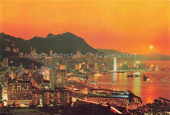 HONGKONG Hong-Kong HK Beautiful dusk scene of Victoria