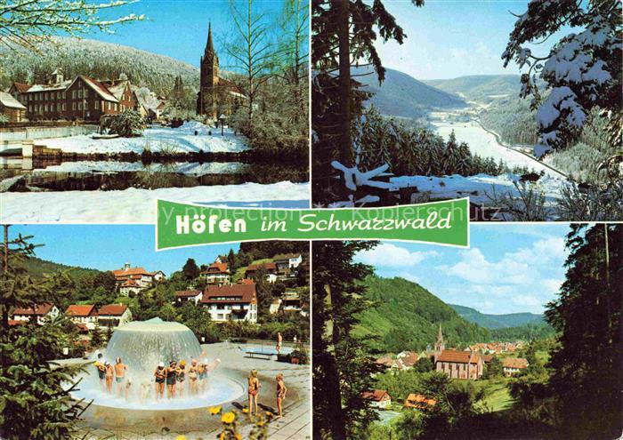 Hoefen  Enz Kirche Panorama Massagesprudel Ortsansicht