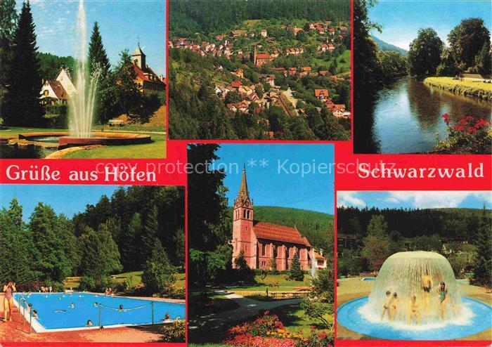 Hoefen  Enz Fontaine Panorama Enzpartie Freibad Massagesprudel Kirche