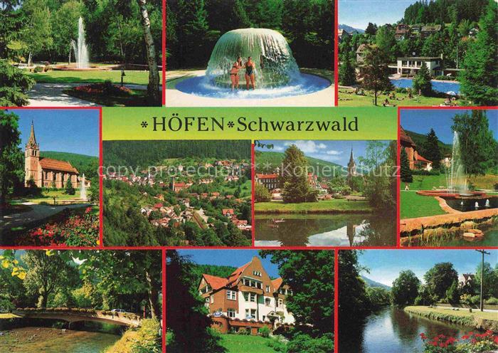 Hoefen  Enz Park Massagesprudel Freibad Kirche Panorama Fontaene Enzpartie