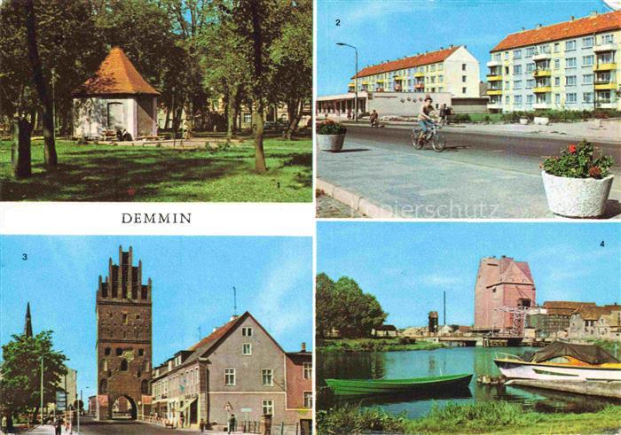 Demmin Mecklenburg Vorpommern Marienhain Neubauten am Markt Luisentor Hafen
