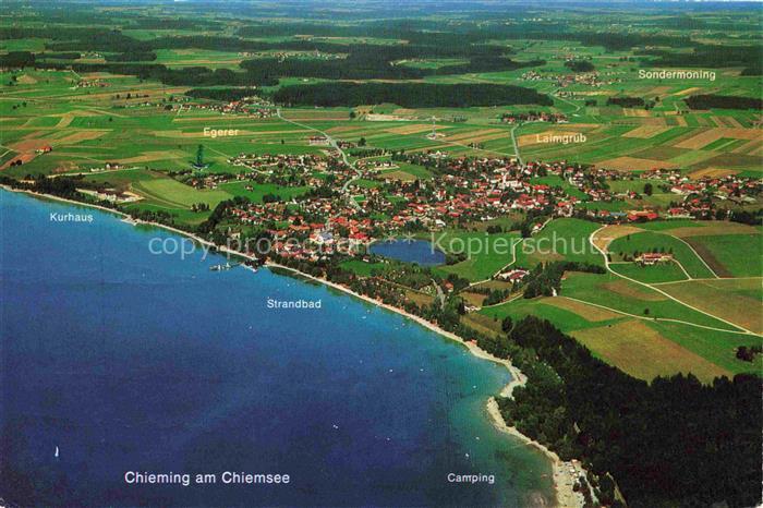 Chieming Chiemsee Fliegeraufnahme