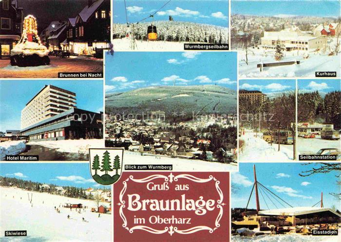 Braunlage Harz Brunnen Wurmbergseilbahn Kurhaus Hotel Maritim Panorama Seilbahns
