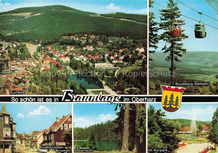 Braunlage Harz Fliegeraufnahme Wurmberg Seilbahn Eichhoernchen Brunnen Silbertei