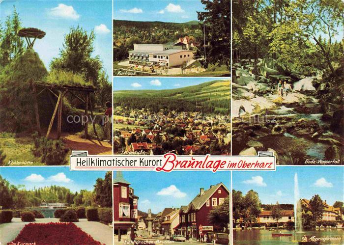 Braunlage Harz Koehlerhuette Kurhaus Teilansicht Bode Wasserfall Kurpark Eichhoe