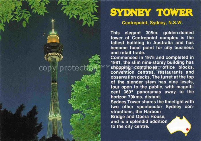 SYDNEY  NSW Australia Sydney Tower at Centrepoint in the heart of the City