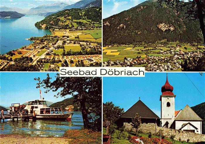 Doebriach Millstaettersee Fliegeraufnahmen Bootsanleger Kirche