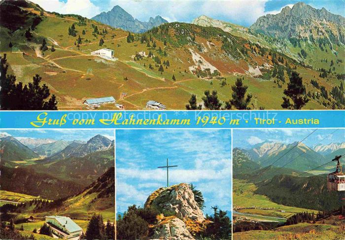 Hahnenkamm 1940m Hoefen Reutte Tirol AT Fliegeraufnahmen Gipfelkreuz Seilbahn