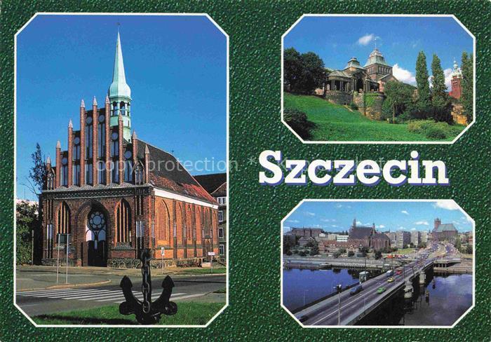 SZCZECIN Stettin Pommern PL Kosciol sw. Piotra Pawla Waty Chrobrego Panorama mia