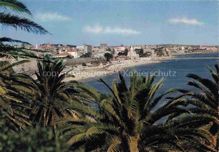 Estoril PT Vista parcial Kuestenpanorama Strand Palmen
