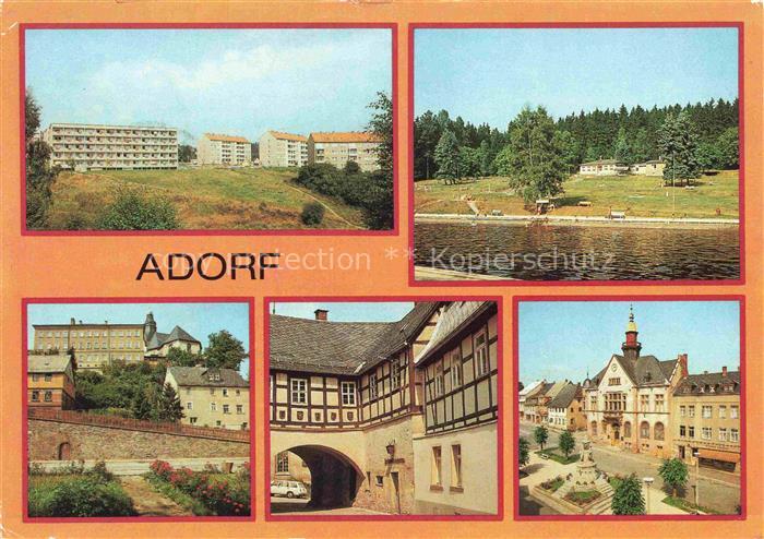 Adorf  Vogtland Neubaugebiet Waldbad Pfortenberg Heimatmuseum am Freiberger Tor