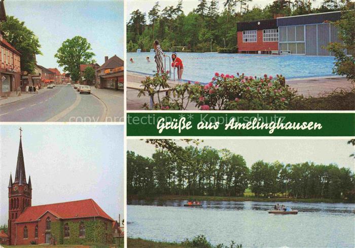 Amelinghausen Lueneburger Heide Hauptstrasse Waldbad Kirche Lopau-Stausee
