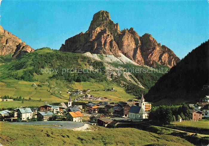 Corvara 1558m Pustertal Suedtirol IT Panorama Sass Songher
