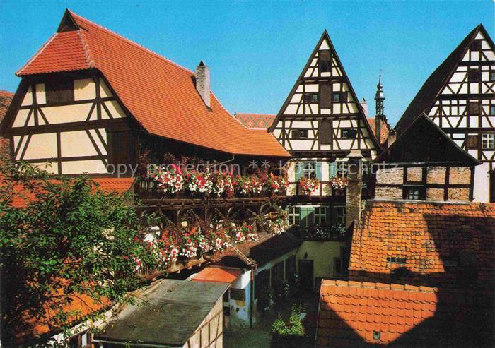 DINKELSBueHL 1000jaehrige Stadt Historischer Hezelhof Innenhof 16. Jhdt. Fachwer