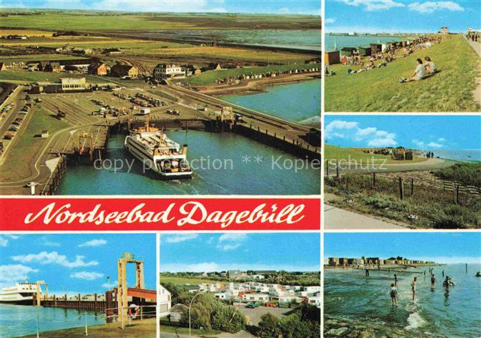 Dagebuell Panorama Nordseebad Hafen Faehre Deich Promenade Campingplatz