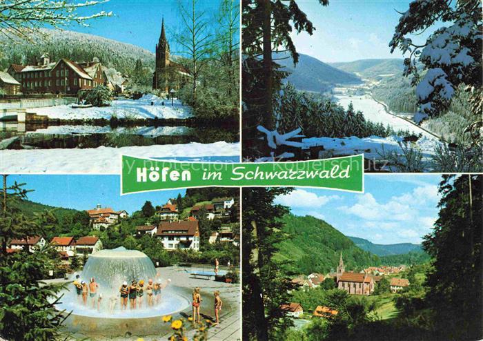 Hoefen  Enz Panorama Luftkurort im Schwarzwald Blick zur Kirche Freibad Massagep