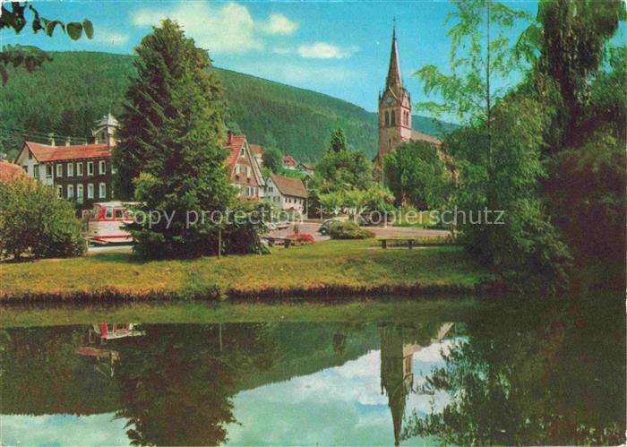 Hoefen  Enz Blick zur Kirche Erholungsort im Schwarzwald