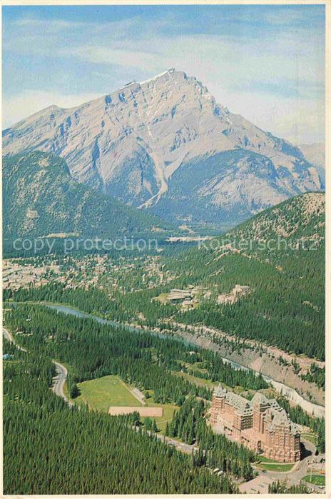 Banff  Alberta Canada Banff Springs Hotel Canadian Rockies aerial view