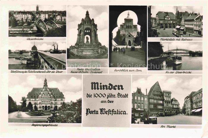 Minden  Westfalen Weser NRW Weserbruecke ueberfuehrung des Mittellandkanals uebe