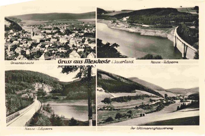 Meschede Panorama Henne Talsperre Der Loettmaringhauserweg
