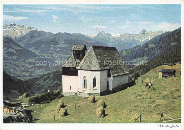 Vorarlberg AT Christberg mit der Rhaetikongruppe und Kapelle