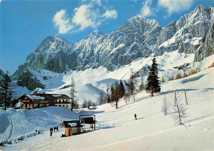 Tuerlwandhuette 1700m Ramsau Steiermark AT mit Skilift Torstein Mitterspitze und