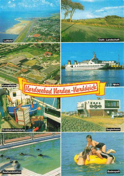 Norden  Norddeich Nordseebad Fliegeraufnahme Landschaft Kurzentrum Mole Restaura