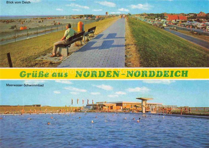 Norden  Norddeich Nordseebad Strand Promenade Meerwasser Schwimmbad