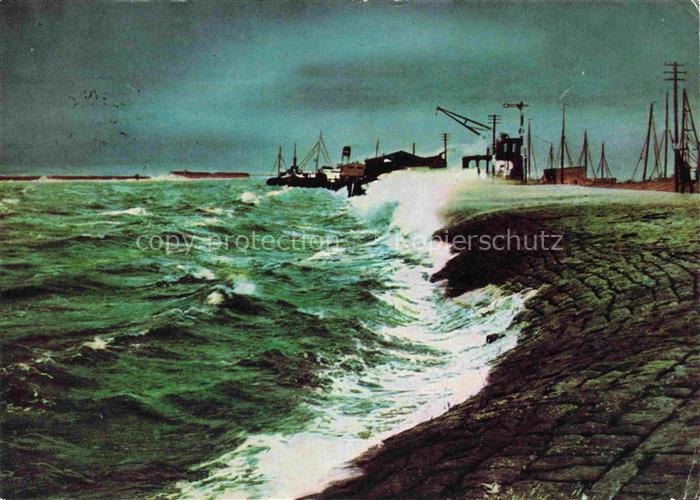 Norden  Norddeich Nordseebad Sturmflut