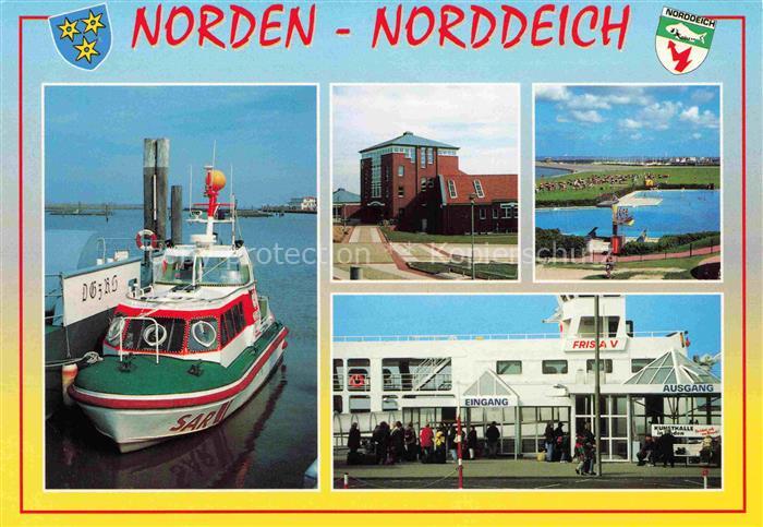 Norden  Norddeich Nordseebad Rettungboot Hotel Panorama Schiffslaende