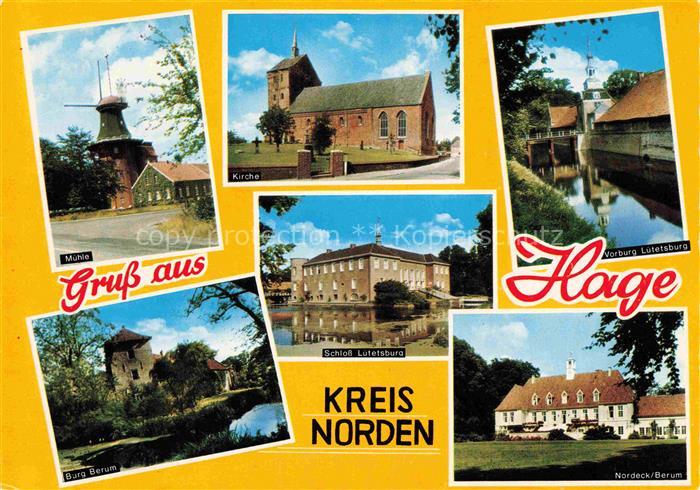 Hage Ostfriesland Muehle Kirche Vorburg Luetetsburg Schloss Burg Berum Nordeck B