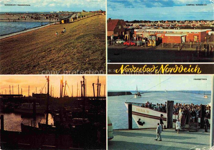 Norddeich  Norden Nordseebad Panorama Camping Norddeich Fischerhafen Faehranlege