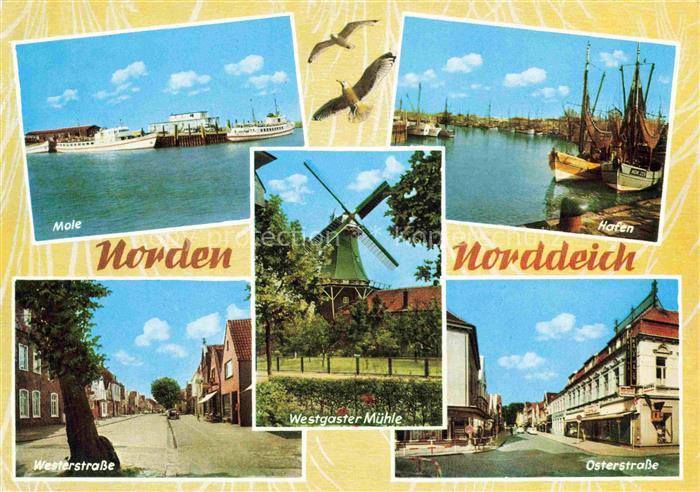 Norden  Norddeich Nordseebad Mole Hafen Westgaster Muehle Westerstrasse Osterstr