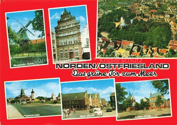 Norden  Norddeich Nordseebad Westgaster Muehle Schoeningsches Haus Fliegeraufnah