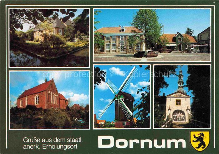 Dornum Ostfriesland Ortspartien Kirche Muehle Burgtor