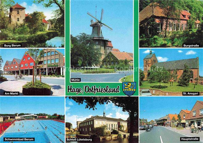 Hage Ostfriesland Burg Berum Markt Schwimmbad Muehle Burgstrasse St Ansgari Haup