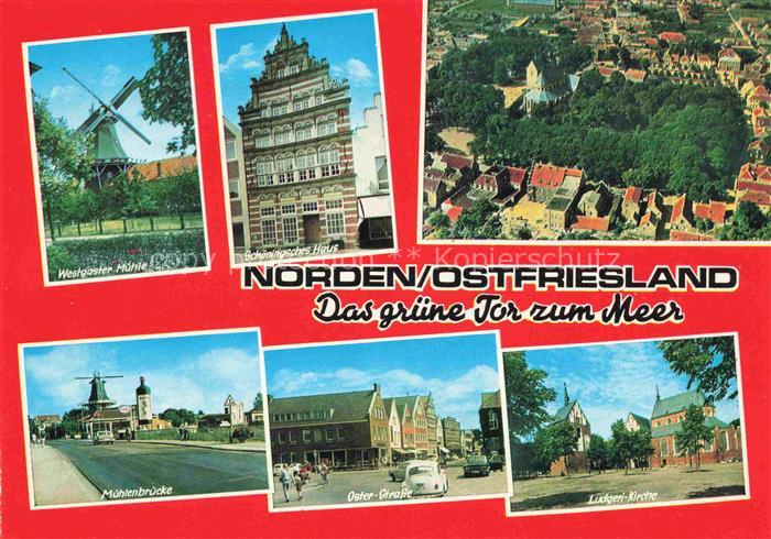 Norden  Norddeich Nordseebad Westgaster Muehle Schoeningsches Haus Fliegeraufnah