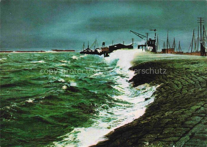 Norddeich  Norden Nordseebad Sturmflut