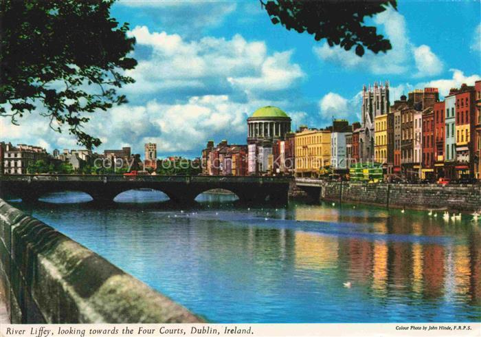 DUBLIN  Ireland River Liffey looking towards the Four Courts