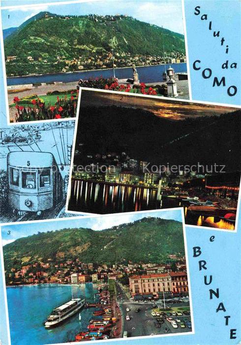 COMO  Lago di Como Lombardia IT Dai giardini di Villa Olmo Notturno Piazza Cavou