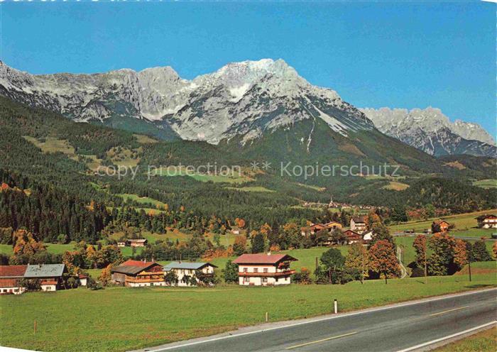 Scheffau Tirol Wilden Kaiser Tirol AT Blick von Blaiken mit Wildem Kaiser