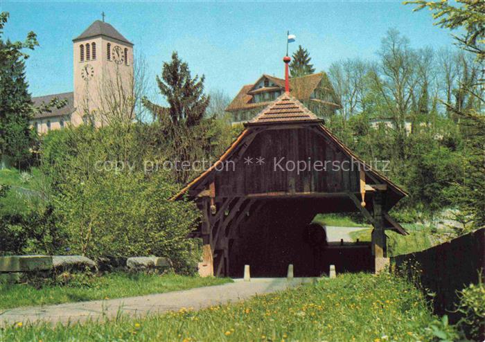 ROTHENBURG   TAUBER Alte Bruecke mit Kirche