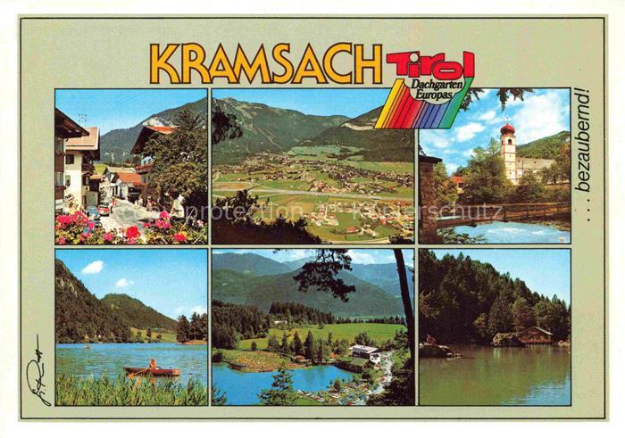 Kramsach-Achenrain Tirol AT Seendorf Teilansichten Panorama Kirche Seepartien