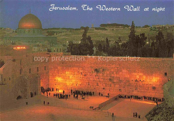 Jerusalem  Yerushalayim Israel The Western Wall at night