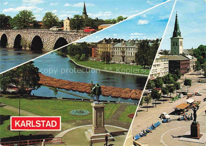 Karlstad  Sweden Bruecke Schloss Park Monument Markt